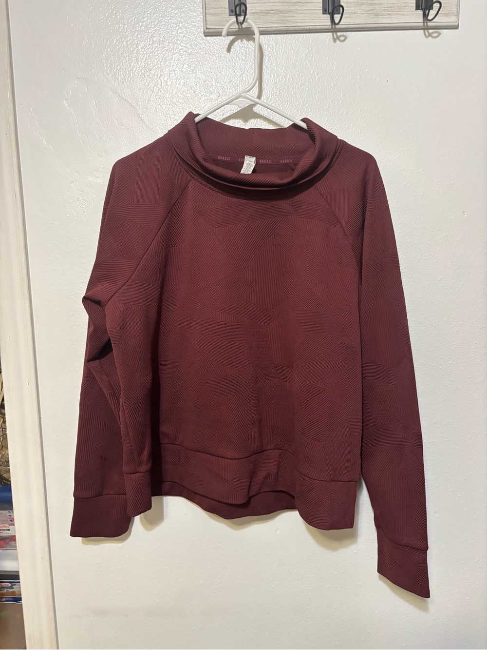 RBX Burgundy Funnel Neck Pullover Sweatshirt